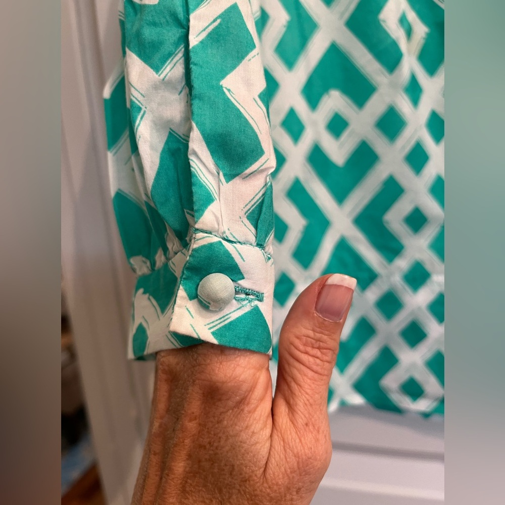 Vineyard Vines Diamond Lattice Tunic, Teal Green, Ladies M, Lightweight, EUC - Picture 4 of 9